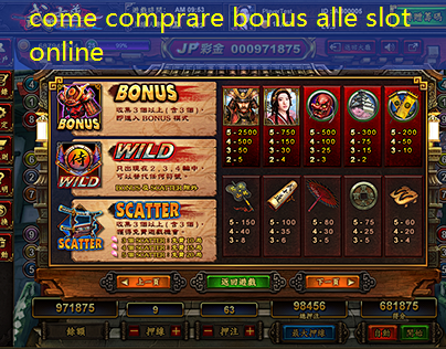 come comprare bonus alle slot online